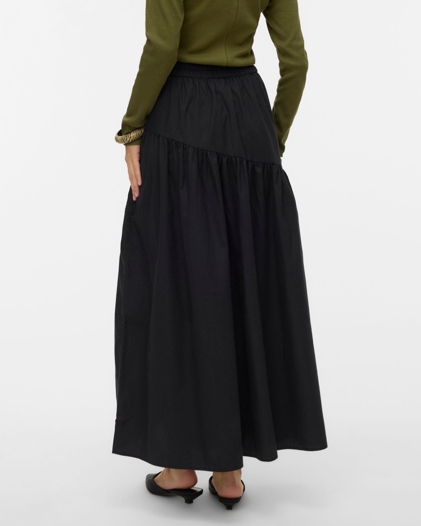 VMTINA ASYMMETRICAL MIDI SKIRT
